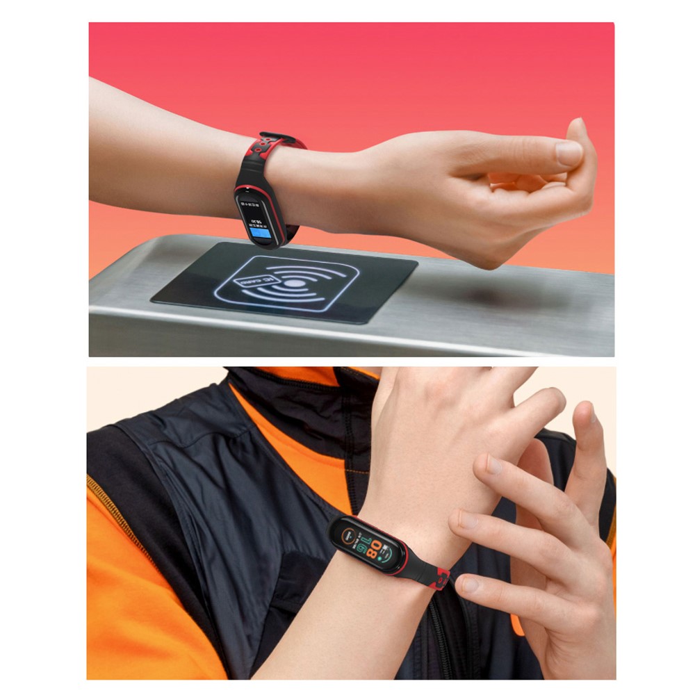 BI-COLOR Silicone Smart Watch Band Bracelet Bracelet Poigonne De Remplacement De La Bande Xiaomi MI 6 - Gris / Chaux-9