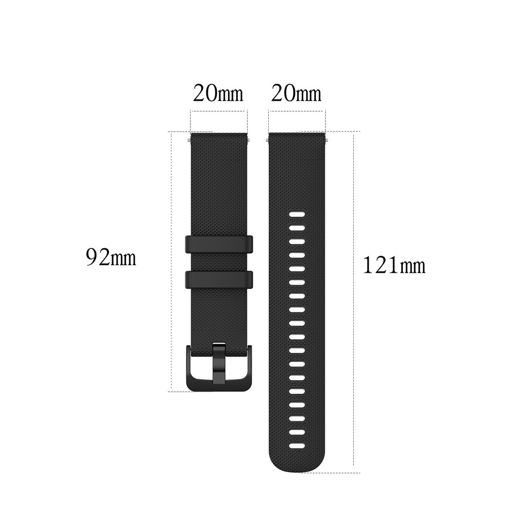 Replacement Silicone Smart Watch Band Adjustable Wrist Strap 20mm for Samsung Galaxy Watch 42mm/Garmin Vivoactive 3 - Black-4