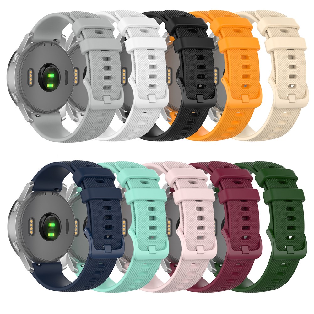 Replacement Silicone Smart Watch Band Adjustable Wrist Strap 20mm for Samsung Galaxy Watch 42mm/Garmin Vivoactive 3 - Black-5