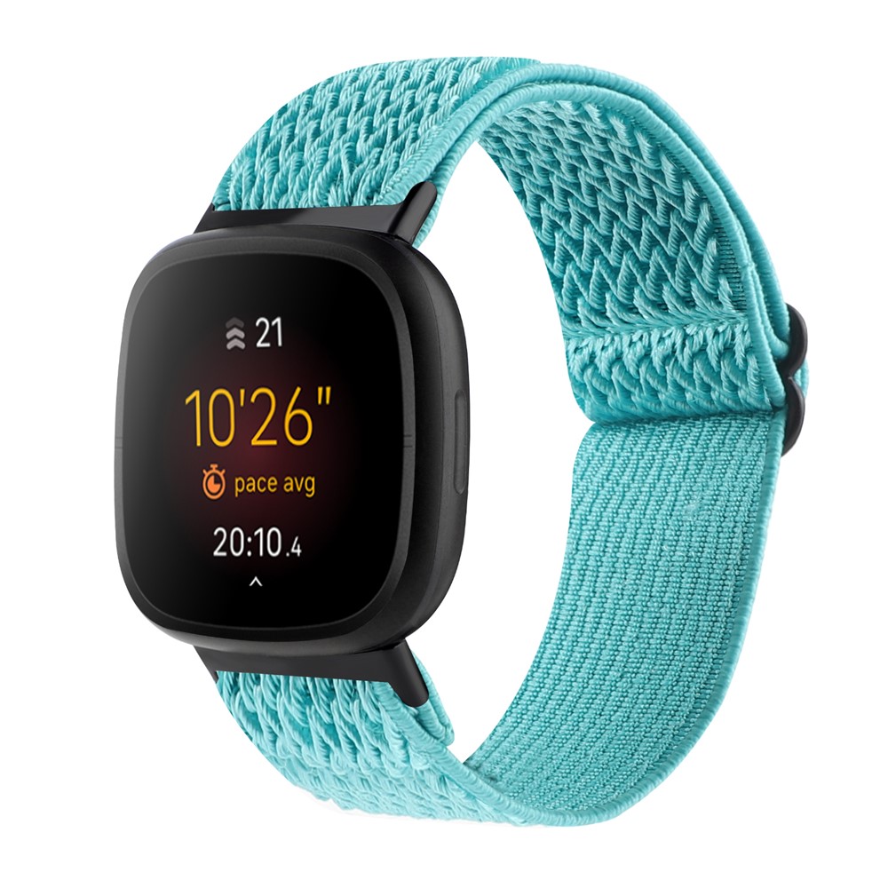 Adjustable Nylon Wave Pattern Smart Watchband Wrist Strap Belt for Fitbit Versa 3/Versa Sense - Green-2