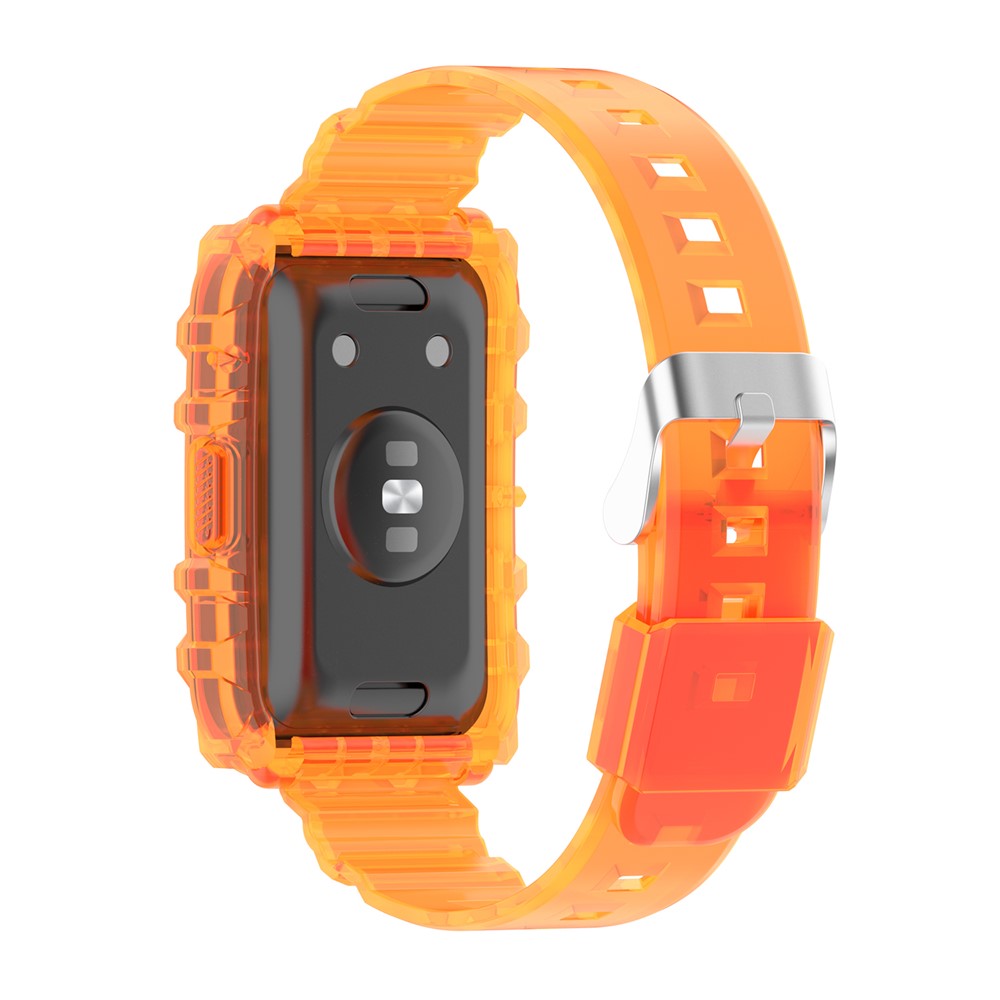 Cadre De Bracelet De Bracelet De Poignet De Montre Intelligent TPU Transparent TPU Pour Huawei Watch Fit, Une Taille Unique - Orange-2