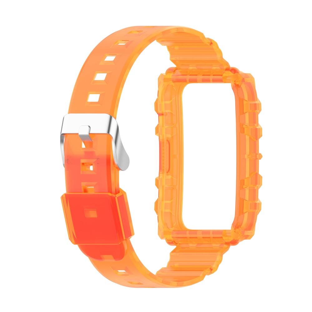 Cadre De Bracelet De Bracelet De Poignet De Montre Intelligent TPU Transparent TPU Pour Huawei Watch Fit, Une Taille Unique - Orange-3