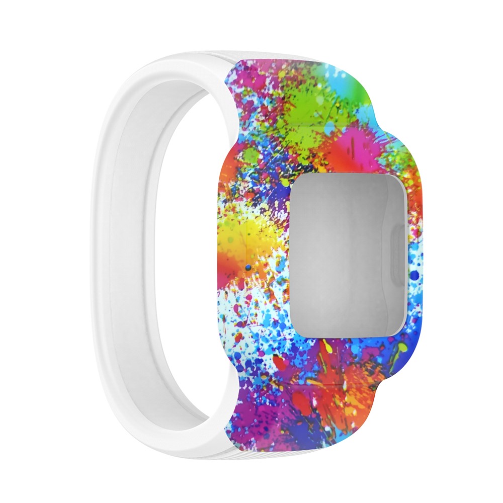 Pattern Printing Replacement Silicone Watch Band Wrist Strap for Garmin Vivofit jr 3, Size: S - Color Painted-2