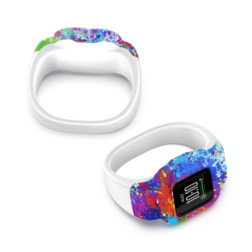 Pattern Printing Replacement Silicone Watch Band Wrist Strap for Garmin Vivofit jr 3, Size: S - Color Painted-5