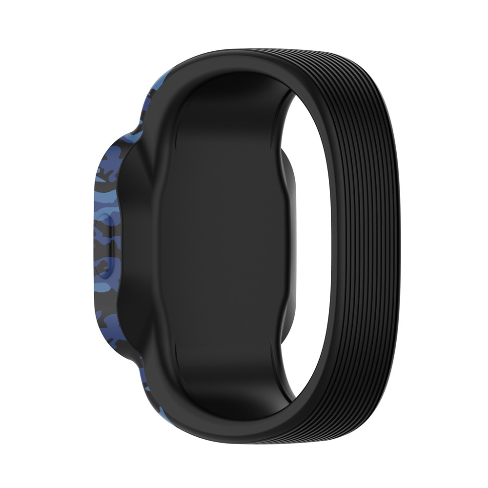 Cinghia di Orologio da Orologio di Ricambio di Stampa di Motivi in ​​silicone Per Garmin Vivofit jr 3, Dimensioni: L - Mimetico Blu