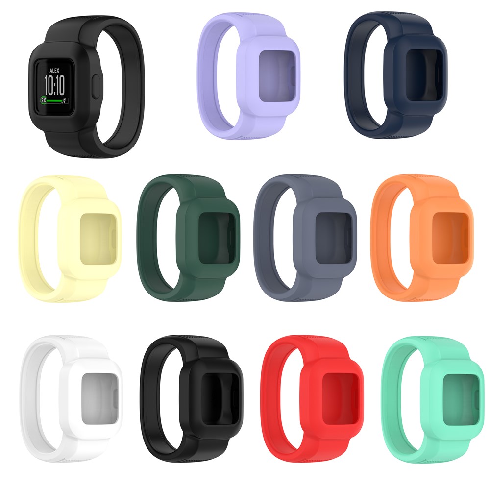 Solid Color Replacement Silicone Watch Band Wrist Strap for Garmin Vivofit jr 3, Size: S - Orange-10