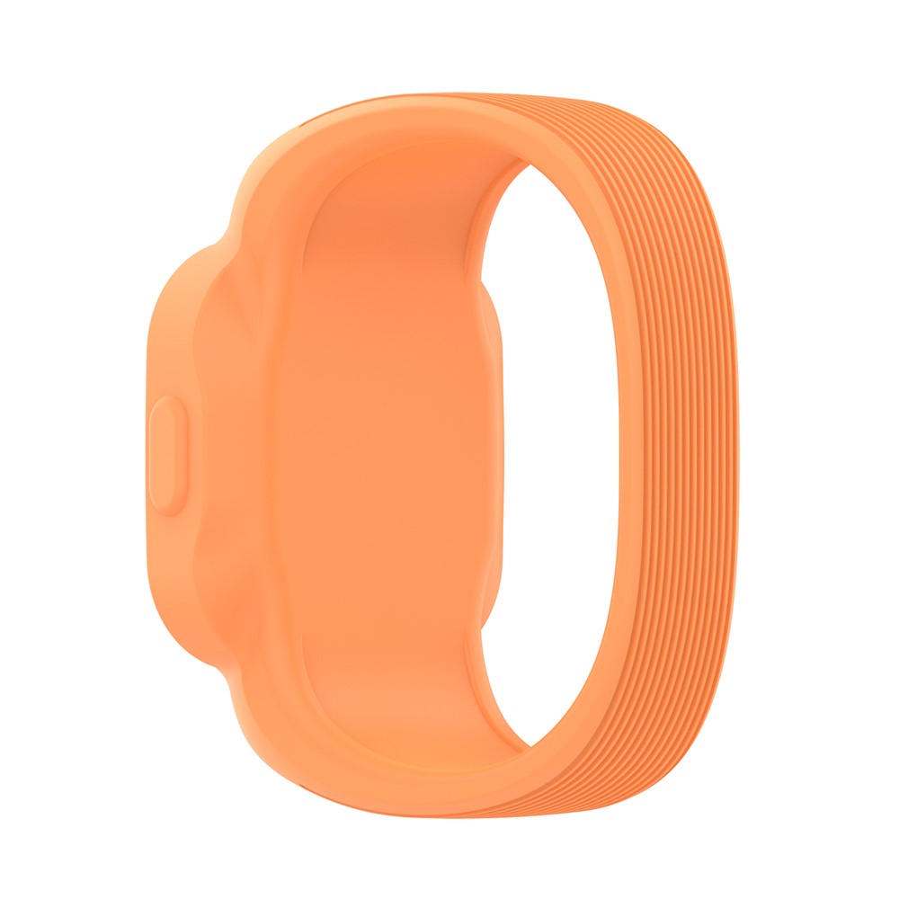 Solid Color Replacement Silicone Watch Band Wrist Strap for Garmin Vivofit jr 3, Size: S - Orange-2