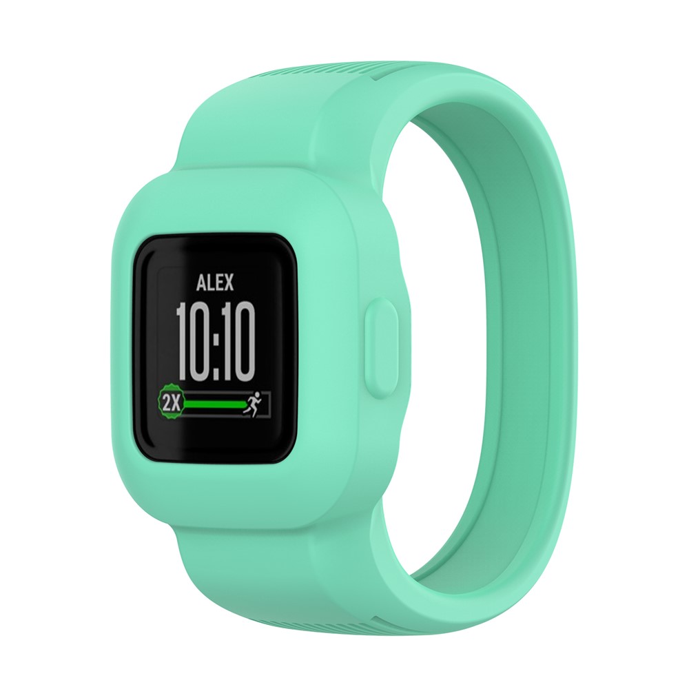 Solid Color Replacement Silicone Watch Band Wrist Strap for Garmin Vivofit jr 3, Size: S - Lake Blue-1