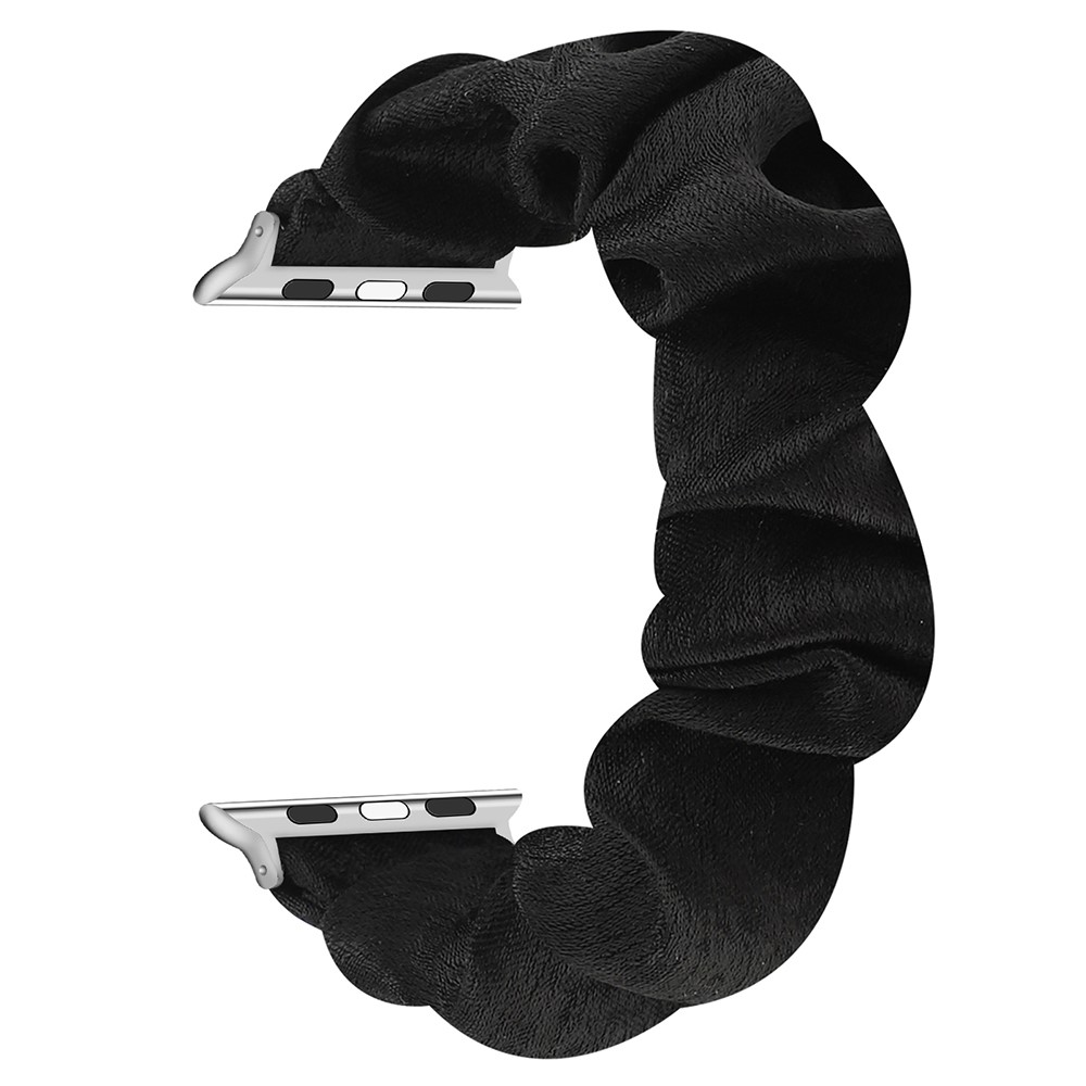 Scrunchie Hair Band Watch Strap for Apple Watch Series 11 10 42mm / 9 8 7 41mm / SE3 SE2 SE 6 5 4 40mm / 3 2 1 38mm - Black