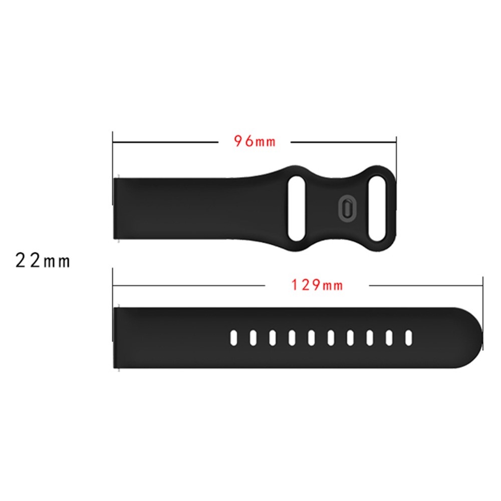 22mm Width Soft Silicone Universal Band Strap Replacement for Huawei Watch 3 / 3 Pro / Samsung Amazfit Watch Etc - Black-5