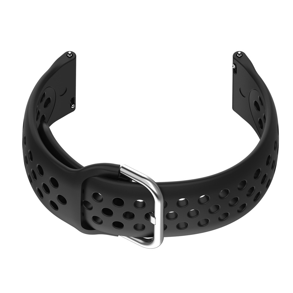 Universal 22mm Width Air Holes Silicone Watch Band Replacement for Huawei Watch 3 / 3 Pro / Samsung Huawei Watch Etc - Black-2