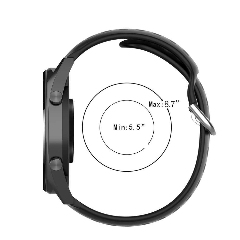 Universal 22mm Width Air Holes Silicone Watch Band Replacement for Huawei Watch 3 / 3 Pro / Samsung Huawei Watch Etc - Black-4