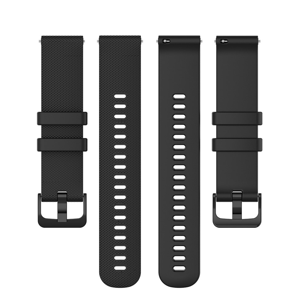 22mm Universal Grid Texture Silicone Watchband Replace Strap for Huawei Watch 3 / 3 Pro / Samsung Amazfit Watch Etc - Black-3