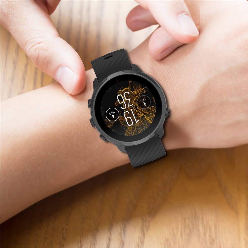 24mm Soft Silicone Replacement Accessory Watch Band Wrist Strap for Suunto Spartan Sport / Spartan Sport Wrist HR / Suunto 9 / 9 Baro / Suunto 7 / Suunto D5 - Black-8