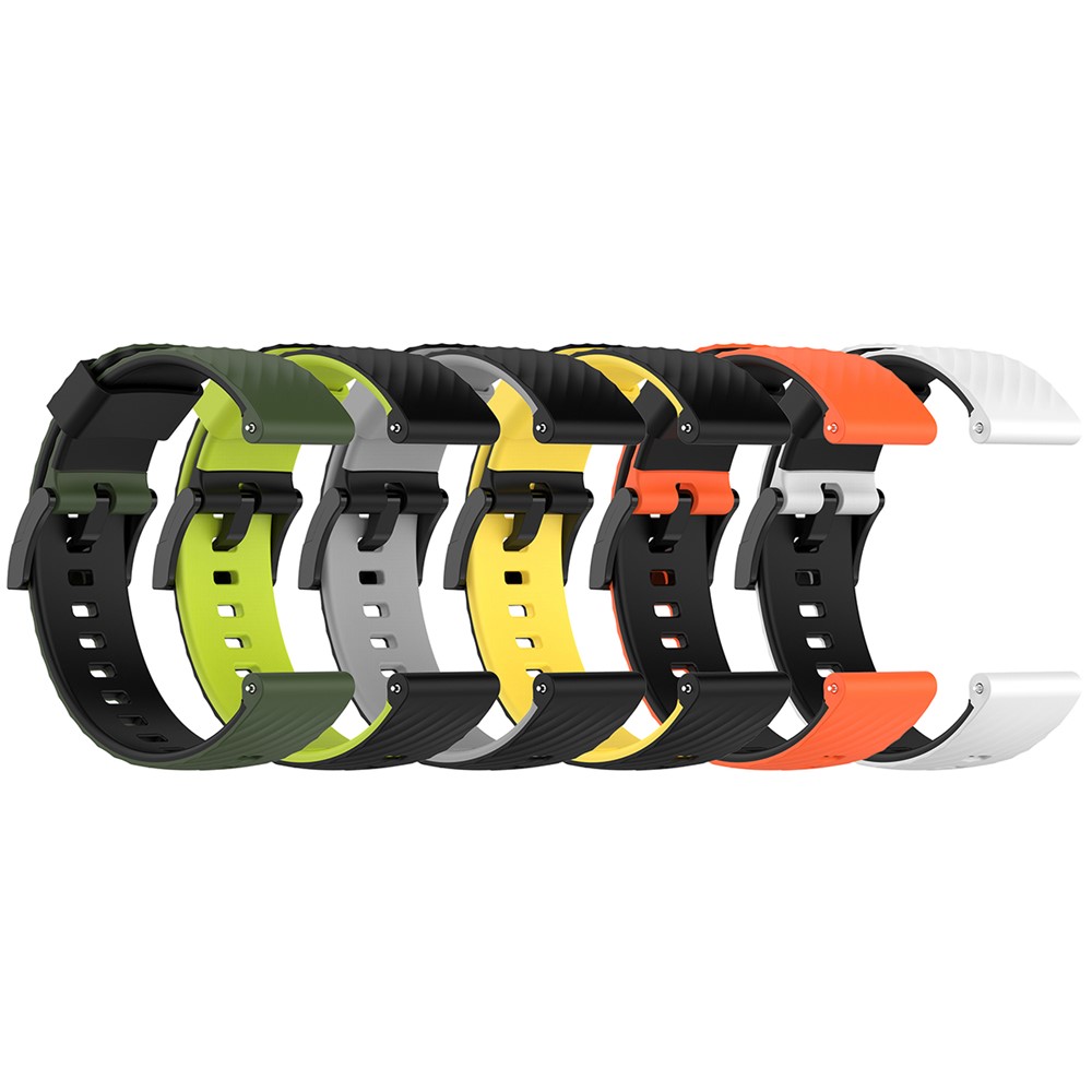 Dual Color 24mm Replacement Silicone Wrist Band Strap for Suunto Spartan Sport / Spartan Sport Wrist HR / Suunto 9 / 9 Baro / Suunto 7 / Suunto D5 - Black/Grey-11