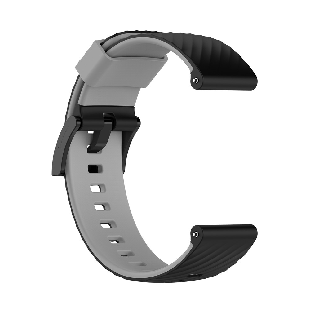 Dual Color 24mm Replacement Silicone Wrist Band Strap for Suunto Spartan Sport / Spartan Sport Wrist HR / Suunto 9 / 9 Baro / Suunto 7 / Suunto D5 - Black/Grey-4