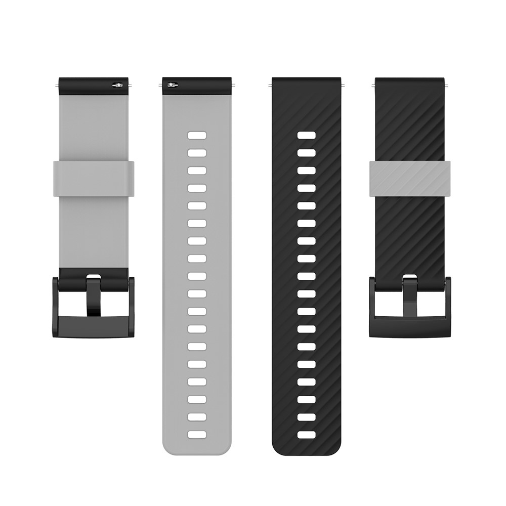 Dual Color 24mm Replacement Silicone Wrist Band Strap for Suunto Spartan Sport / Spartan Sport Wrist HR / Suunto 9 / 9 Baro / Suunto 7 / Suunto D5 - Black/Grey-5