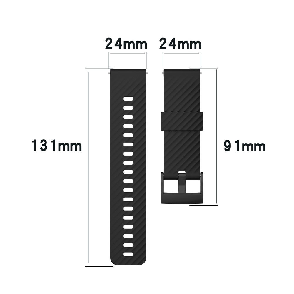 Dual Color 24mm Replacement Silicone Wrist Band Strap for Suunto Spartan Sport / Spartan Sport Wrist HR / Suunto 9 / 9 Baro / Suunto 7 / Suunto D5 - Black/Grey-9