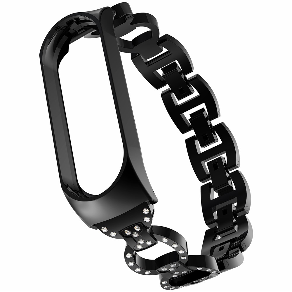 8-Shaped Design Bling Shiny Diamond Both Sides Jewelry Metal Strap for Xiaomi Mi Band 6 / 5 - Black-5