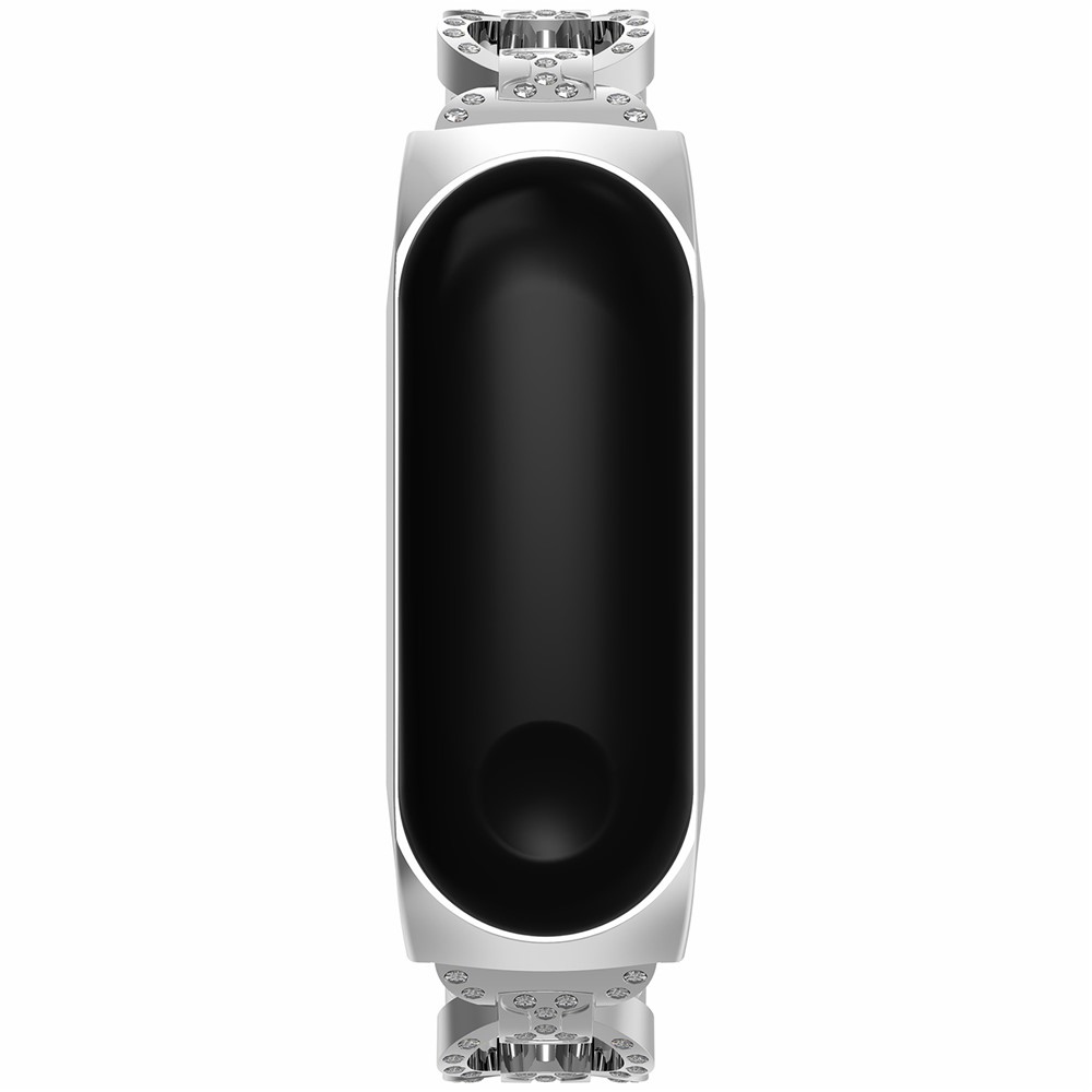 8-Shaped Design Bling Shiny Diamond Both Sides Jewelry Metal Strap for Xiaomi Mi Band 6 / 5 - Silver-3