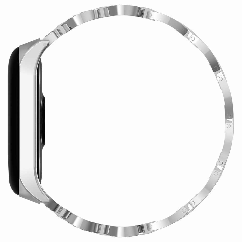8-Shaped Design Bling Shiny Diamond Both Sides Jewelry Metal Strap for Xiaomi Mi Band 6 / 5 - Silver-6
