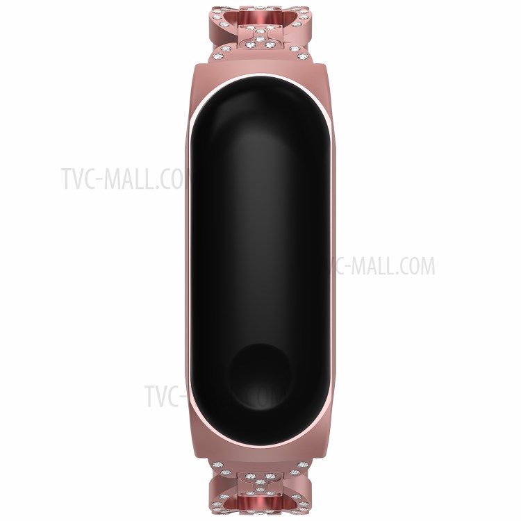 8-Shaped Design Bling Shiny Diamond Both Sides Jewelry Metal Strap for Xiaomi Mi Band 6 / 5 - Rose Gold-3