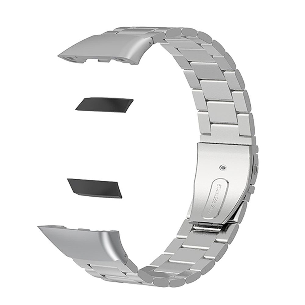 Premium Stainless Steel 3 Beads Accurate Cutting Process Replacement Bracelet Wristband Watch Band for Huawei Honor 6 / Huawei Band 6 - Silver-4