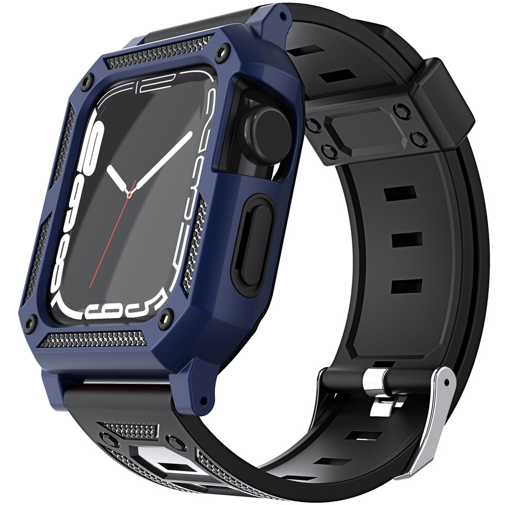 For Apple Watch Ultra 3 49mm / 2 49mm / Ultra 49mm Replacement Strap with Watch Case / Screen Film 3 in 1 Watch Band Cover TPU Wrist Strap - Blue