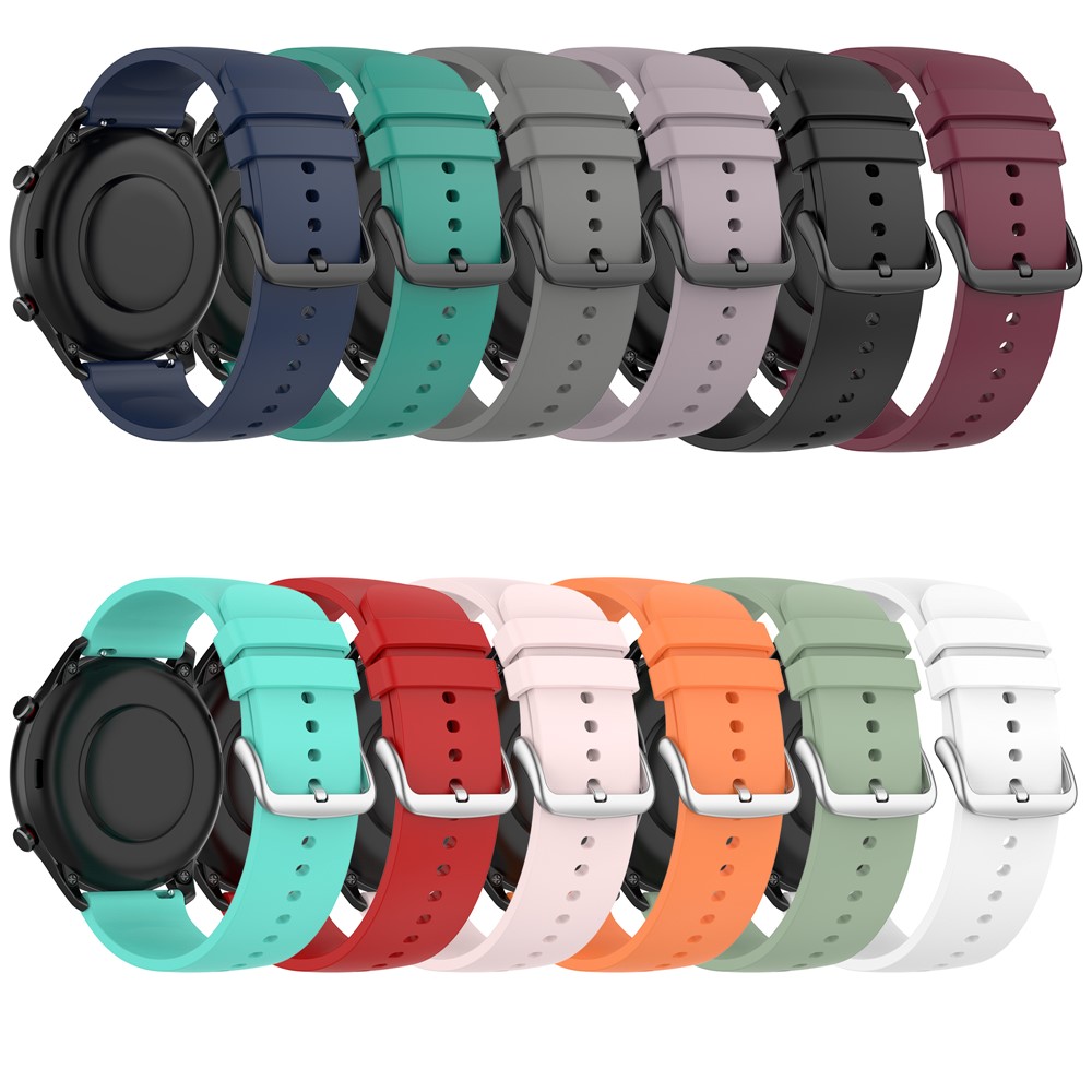 22mm Soft Silicone Quick Release Easy Change Wristbands Replacement Watch Bands for Huami Amazfit GTR 2e / Amazfit GTR 2 / Amazfit 3 Strato S / YAMAY SW022 - Red/ Silver Buckle-11
