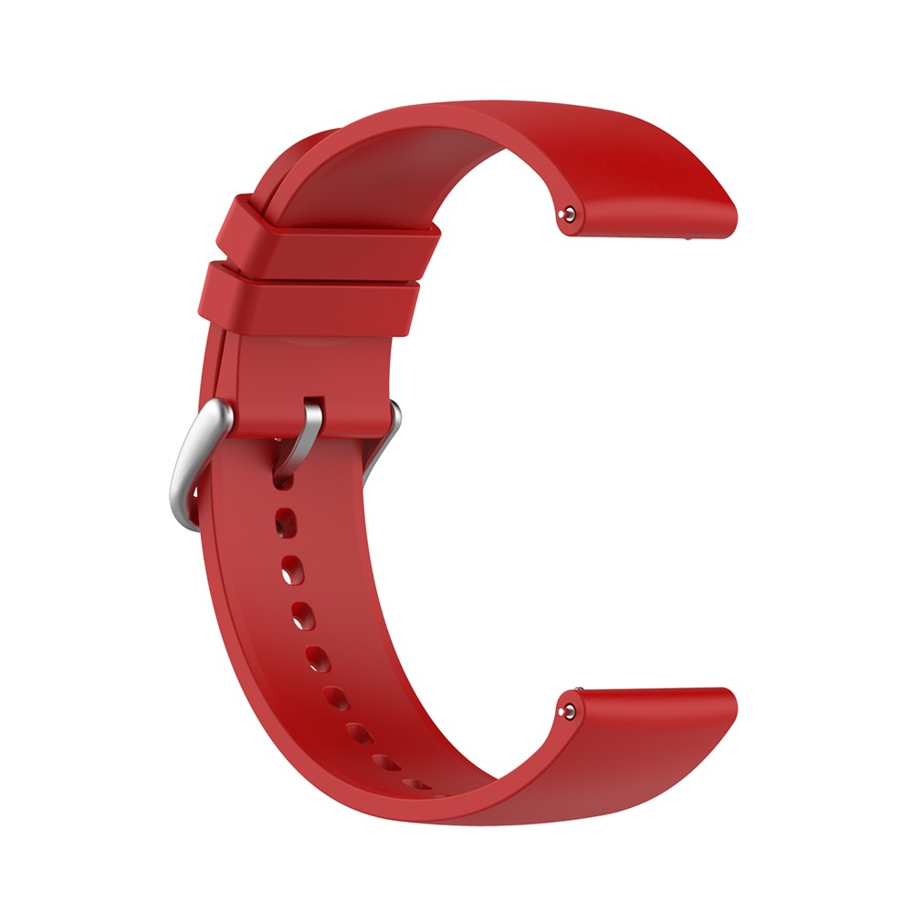 22mm Soft Silicone Quick Release Easy Change Wristbands Replacement Watch Bands for Huami Amazfit GTR 2e / Amazfit GTR 2 / Amazfit 3 Strato S / YAMAY SW022 - Red/ Silver Buckle-4