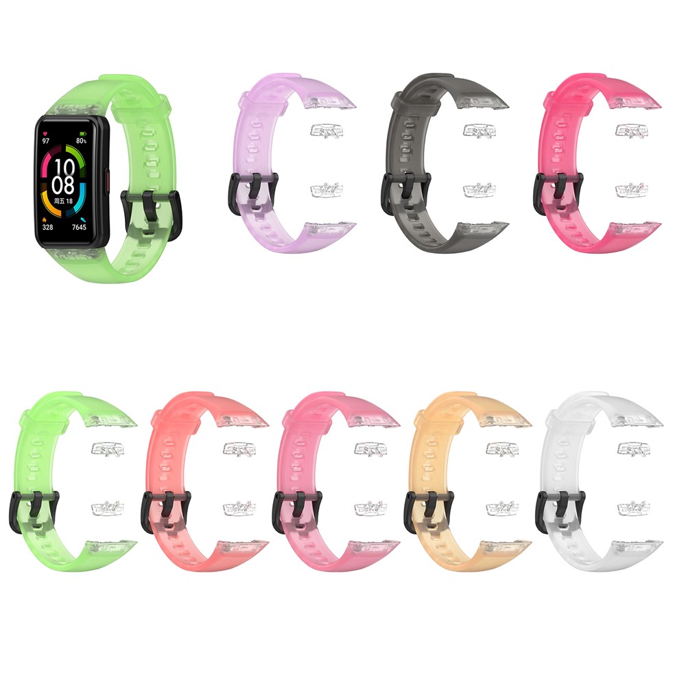 Wholesale Soft TPU Clear Watch Band Wrist Strap Replacement for Huawei Band  6/Honor Band 6 - White from China | TVC-Mall.com
