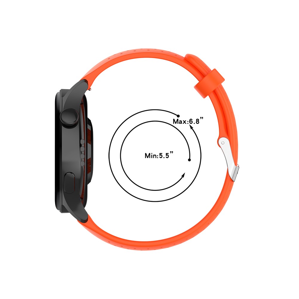 Breathable Silicone Watchband Adjustable Wrist Strap 20mm for Samsung Garmin Huawei Amazfit Smart Watch - Orange-7