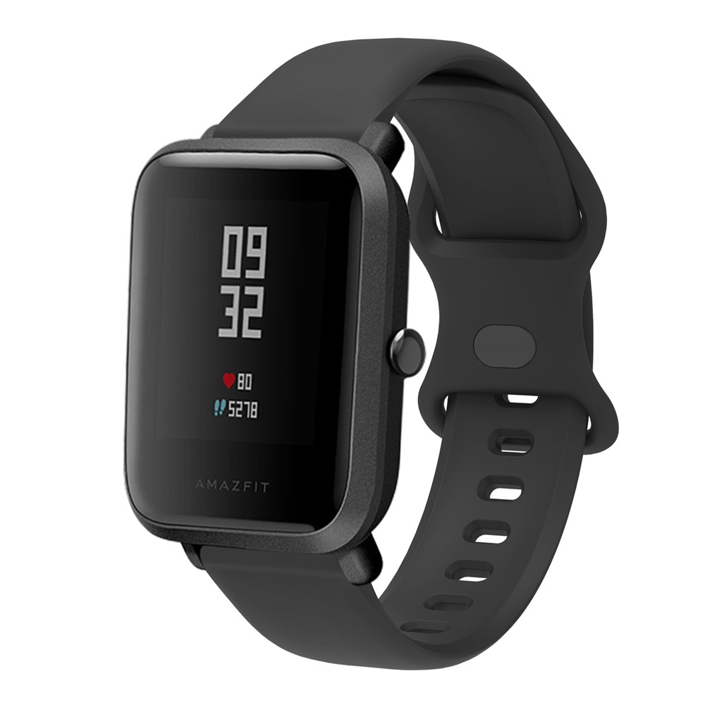 20mm Universal Silicone Watchband Strap Replacement for Samsung Galaxy Watch Active/Active2 40mm/Watch 42mm/Huami Amazfit GTR (42mm)/Garmin vivoactive 3/Huawei Watch GT2 (42mm) - Black-2