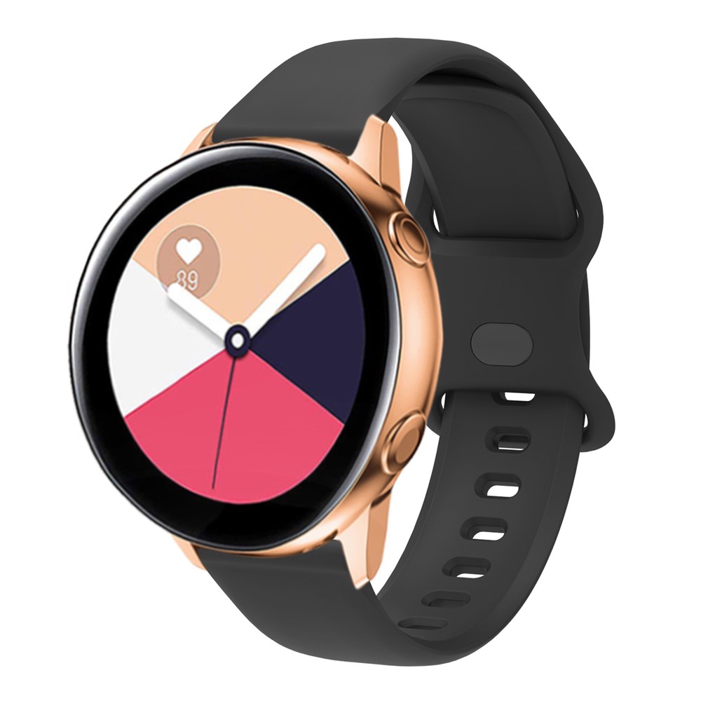 20mm Universal Silicone Watchband Strap Replacement for Samsung Galaxy Watch Active/Active2 40mm/Watch 42mm/Huami Amazfit GTR (42mm)/Garmin vivoactive 3/Huawei Watch GT2 (42mm) - Black-3