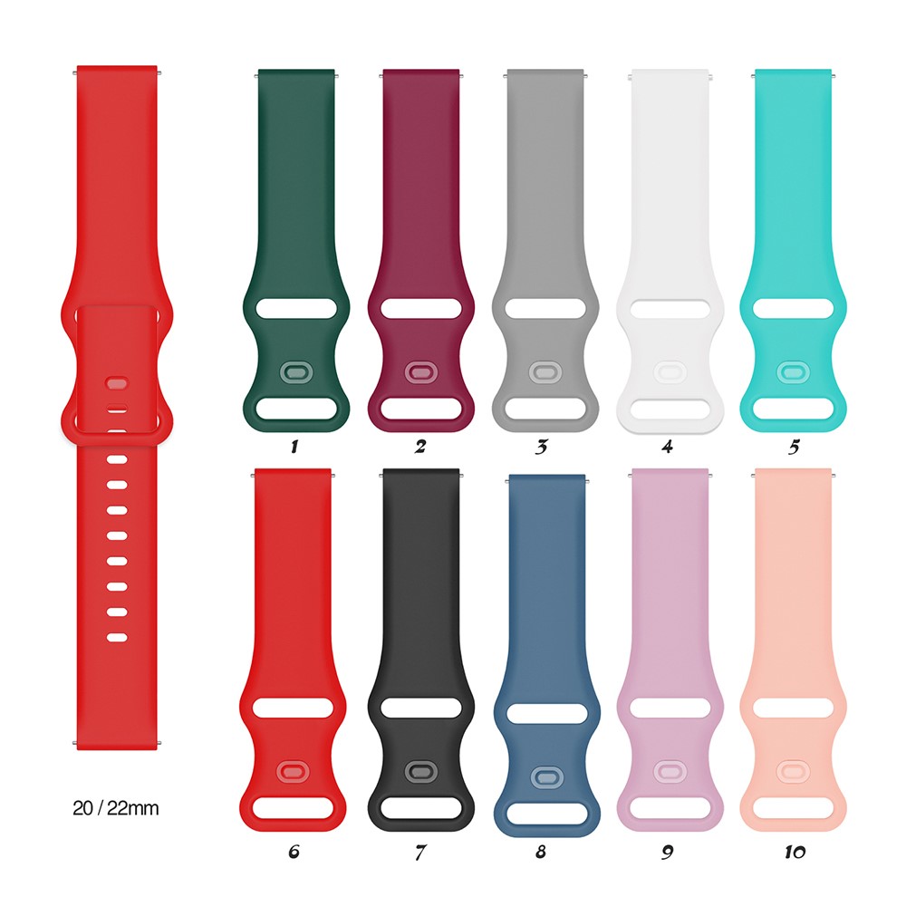 20mm Universal Silicone Watchband Strap Replacement for Samsung Galaxy Watch Active/Active2 40mm/Watch 42mm/Huami Amazfit GTR (42mm)/Garmin vivoactive 3/Huawei Watch GT2 (42mm) - Black-8