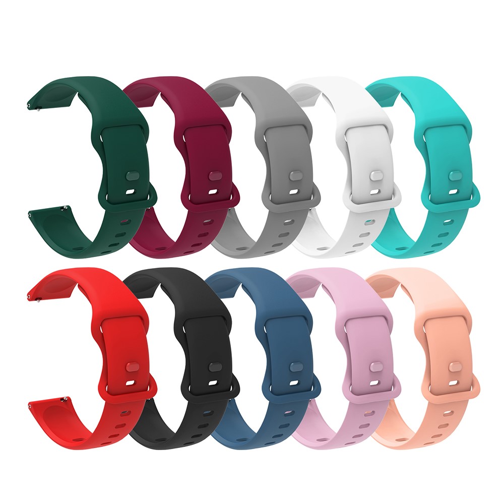 20mm Universal Silicone Watchband Strap Replacement for Samsung Galaxy Watch Active/Active2 40mm/Watch 42mm/Huami Amazfit GTR (42mm)/Garmin vivoactive 3/Huawei Watch GT2 (42mm) - Black-9