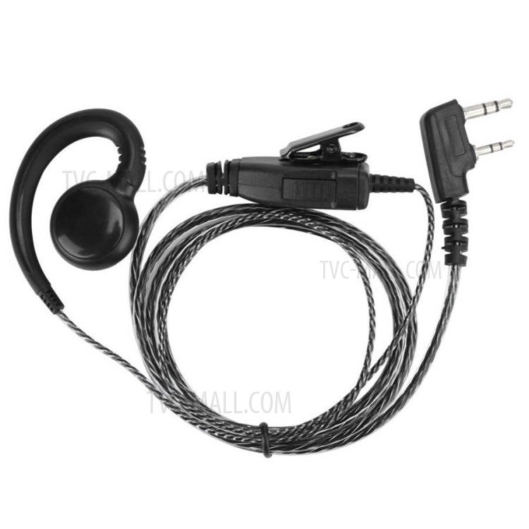 2pcs HR-80 Walkie Talkie Earpiece Headset Durable 3.9ft Cable Length Universal for K Head Two Way Radio-2