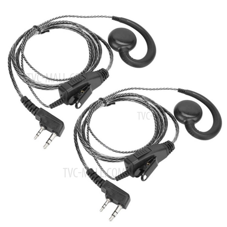 2pcs HR-80 Walkie Talkie Earpiece Headset Durable 3.9ft Cable Length Universal for K Head Two Way Radio-4