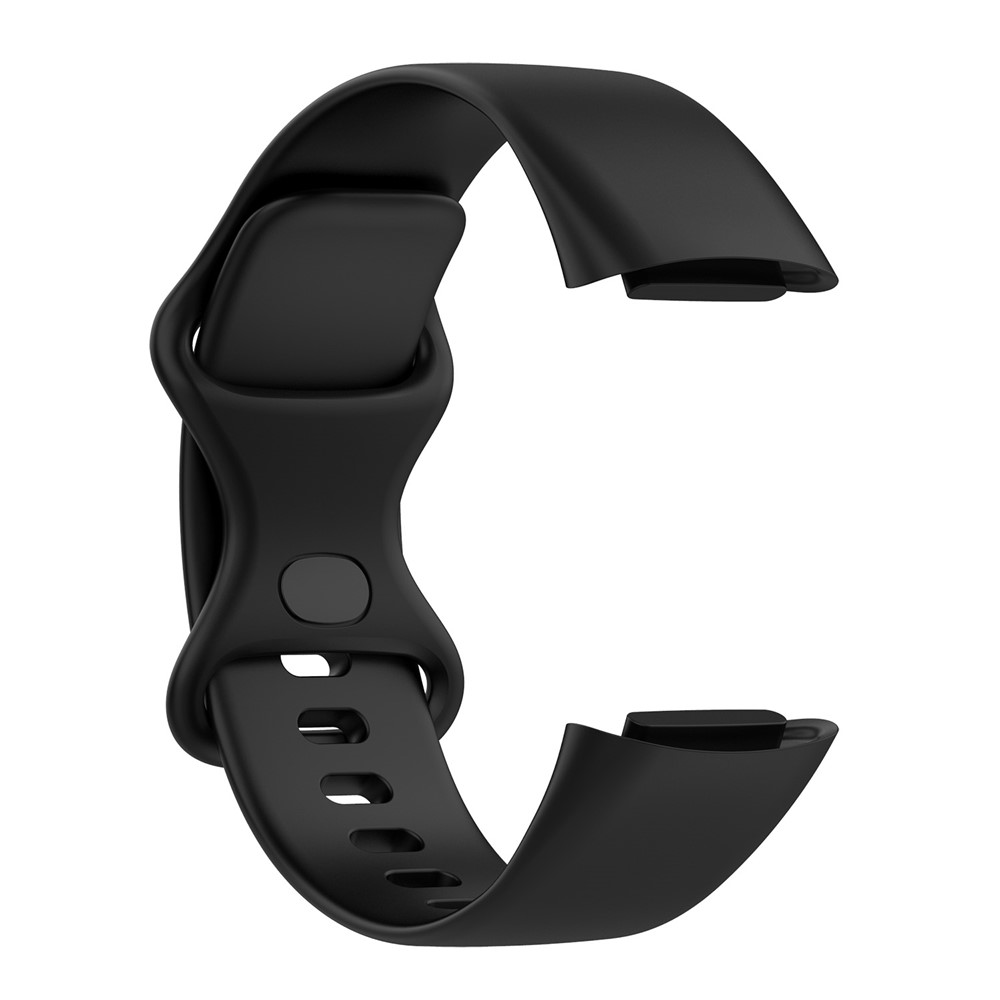 Soft TPU Replacement Watch Strap Smart Watch Band Strap (Size: L) for Fitbit Charge 5 - Black-4