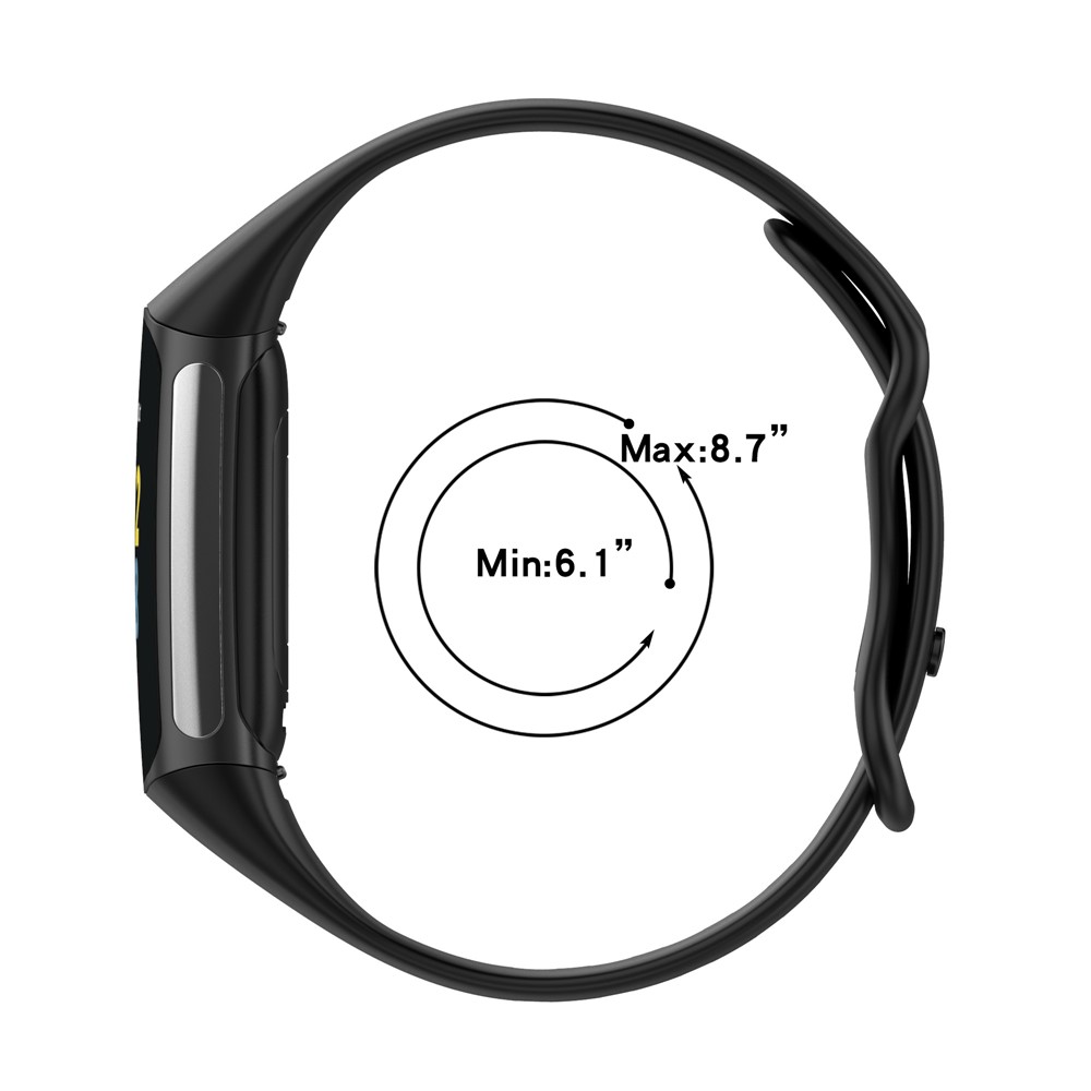 Soft TPU Replacement Watch Strap Smart Watch Band Strap (Size: L) for Fitbit Charge 5 - Black-5