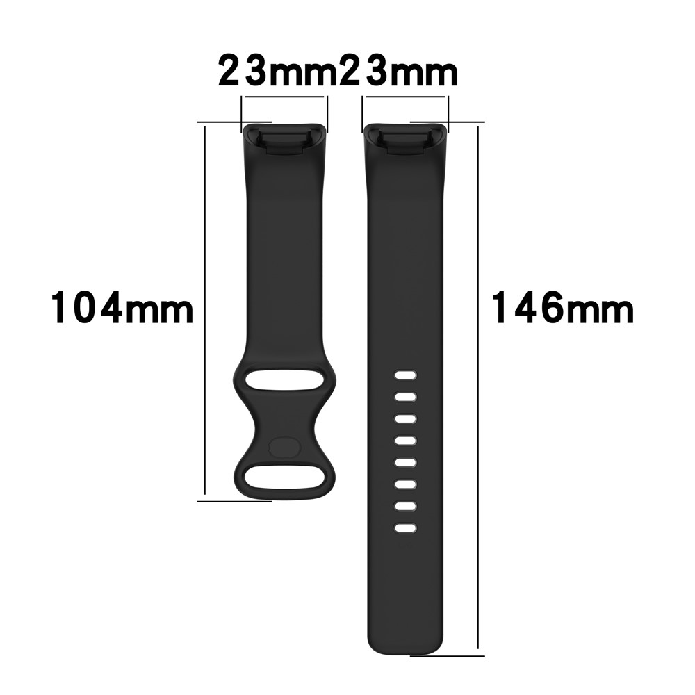 Soft TPU Replacement Watch Strap Smart Watch Band Strap (Size: L) for Fitbit Charge 5 - Black-6