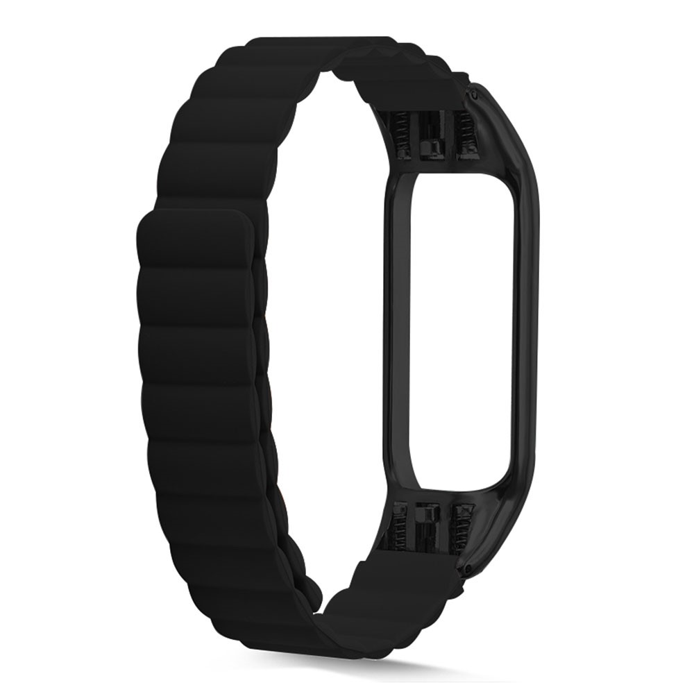 Magnetic Absorption Silicone Watch Band Wrist Strap Replacement for Xiaomi Mi Band 3/4/5/6 - Black-2