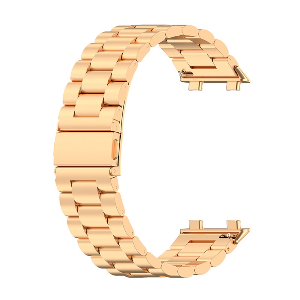 Solid Stainless Steel Watch Strap 3 Beads Replacement Band for Oppo Watch 2 42mm - Rose Gold-1