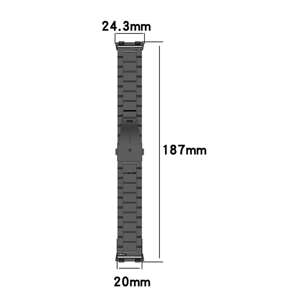 Solid Stainless Steel Watch Strap 3 Beads Replacement Band for Oppo Watch 2 42mm - Rose Gold-4
