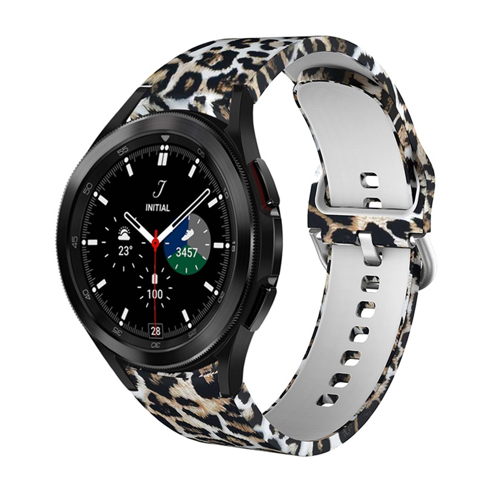 Stylish Pattern Printed Silicone Durable Smart Watch Band Strap Replacement for Samsung Galaxy Watch4 40mm/44mm/Watch4 Classic 42mm/46mm - Brown Leopard-2