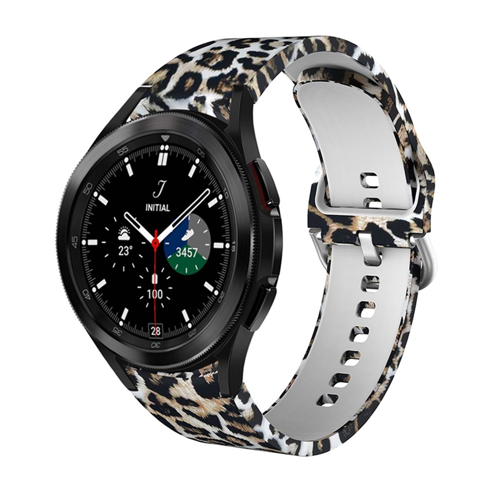 Modelo Elegante Impreso Silicone Durable Smart Watch Strap Reemplazo Para Samsung Galaxy Watch4 40mm / 44mm / Watch4 Classic 42mm / 46mm - Leopardo Marrón