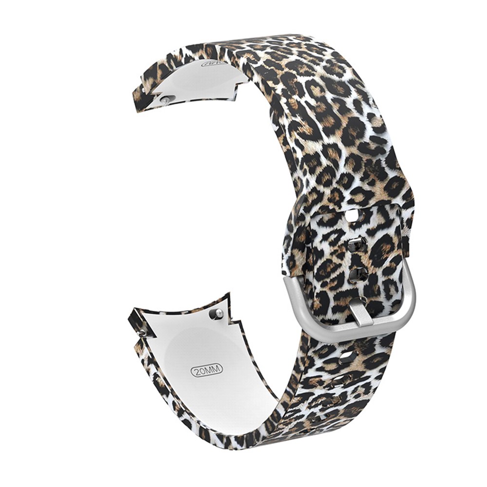 Stylish Pattern Printed Silicone Durable Smart Watch Band Strap Replacement for Samsung Galaxy Watch4 40mm/44mm/Watch4 Classic 42mm/46mm - Brown Leopard-3