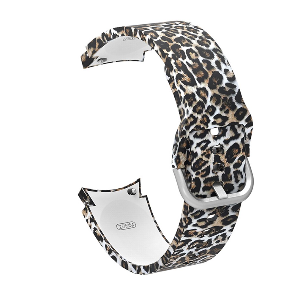 Sostituzione Della Fascia Intelligente Della Fascia Intelligente Del Silicone Stampato Del Modello Elegante Per Samsung Galaxy Watch4 40mm / 44mm / Watch44 Classico 42mm / 46mm - Leopardo Marrone