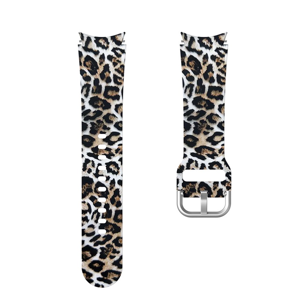 Stylish Pattern Printed Silicone Durable Smart Watch Band Strap Replacement for Samsung Galaxy Watch4 40mm/44mm/Watch4 Classic 42mm/46mm - Brown Leopard-5