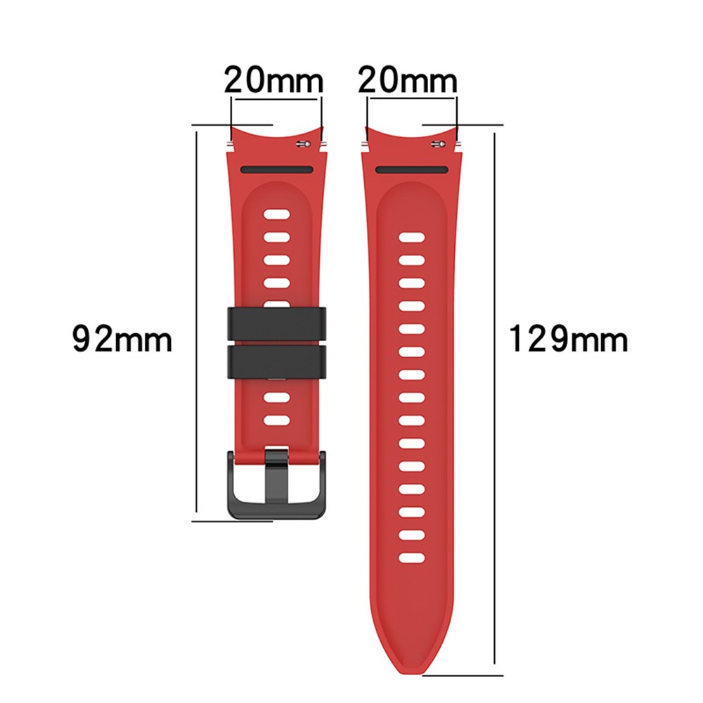 Dual Color Soft Silicone Watch Band Official Interface Connection Strap for Samsung Galaxy Watch4 Classic 46mm 42mm/Watch4 44mm 40mm/Watch3 41mm - Midnight Blue/White-6